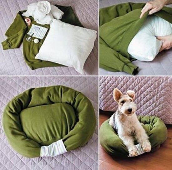 pet bed from old shirt1