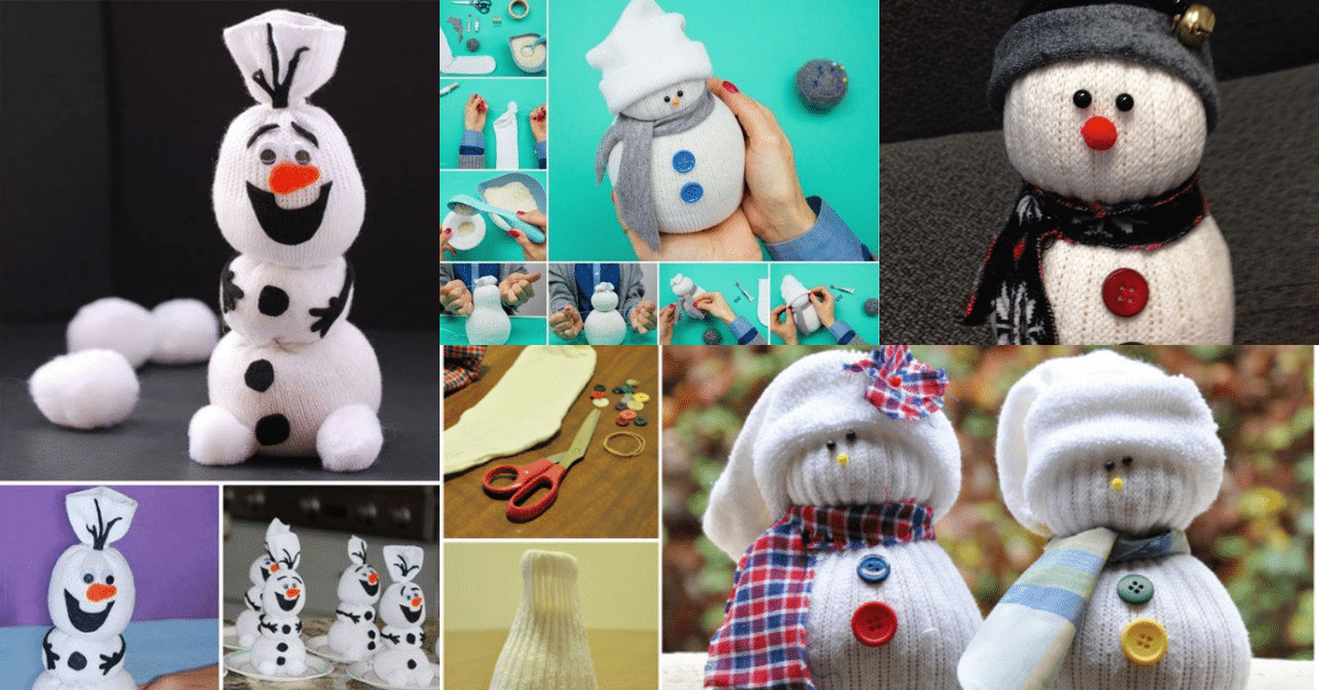 fabriquer un bonhomme de neige en chaussette