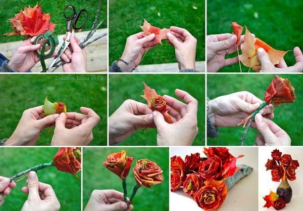 comment faire une rose avec des feuilles dautomne 2