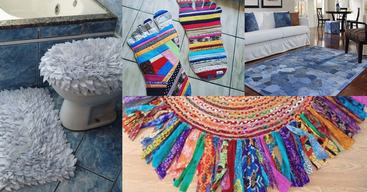 tapis creatifs fabriques avec des chutes de tissu