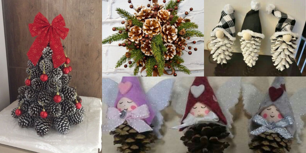 Décoration De Noël Créative à Base De Pommes De Pin