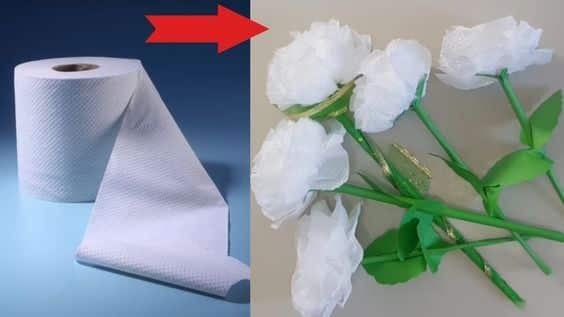 fleurs faites avec du papier toilette 1