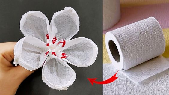 fleurs faites avec du papier toilette 3