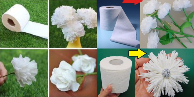 fleurs faites avec du papier toilette