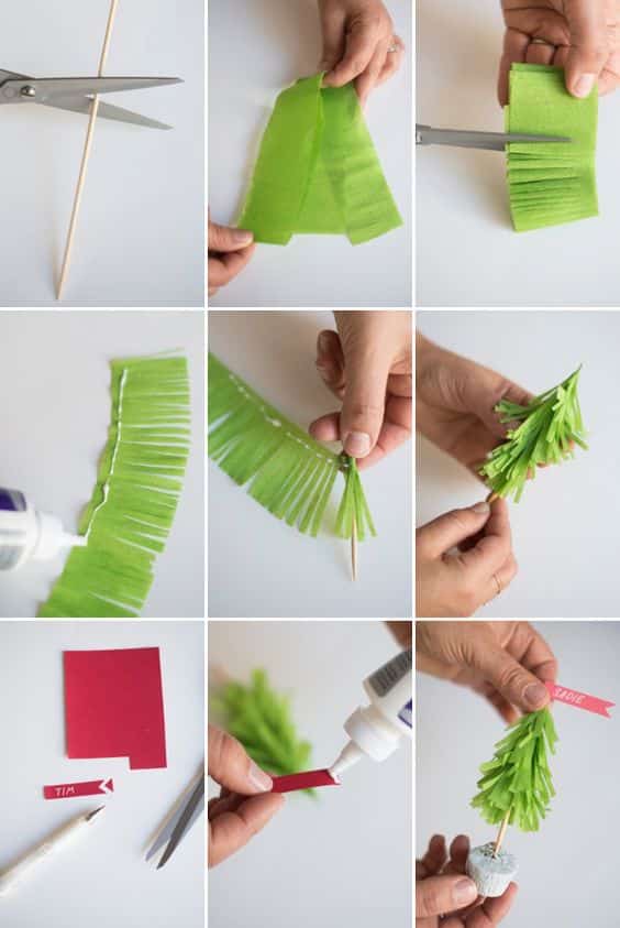 idees creatives de decoration de noel en papier crepon 10
