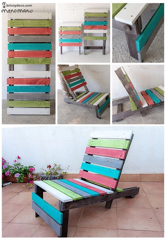 chaises en bois faites avec des palettes 10