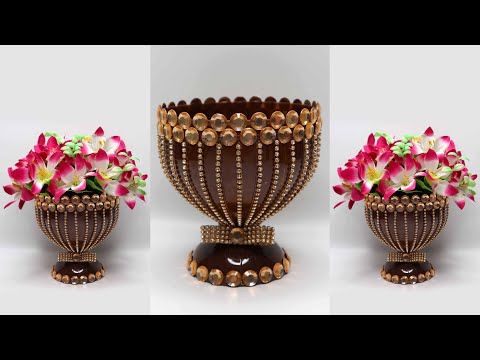 pots de fleurs avec bouteilles et perles 8