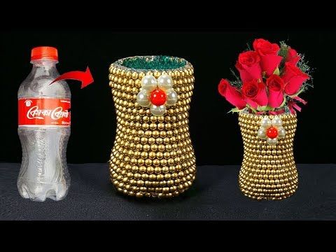 pots de fleurs avec bouteilles et perles 9