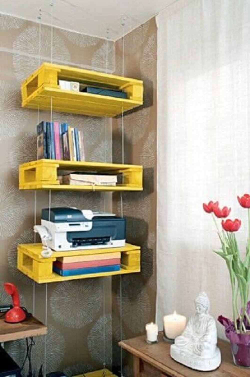 etageres a livres avec palettes et caisses en bois 10