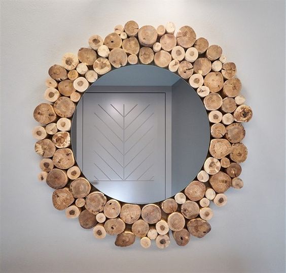 projets et decorations en tranches de bois miroirs 1