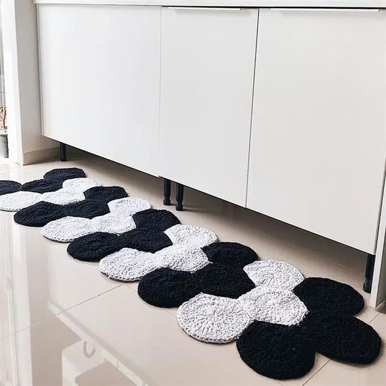 idees pour utiliser des tapis au crochet cuisine 1