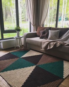 idees pour utiliser des tapis au crochet salon 2