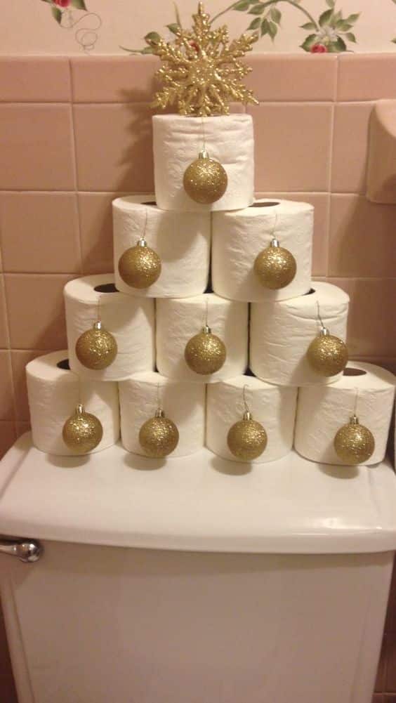 decoration noel avec rouleaux papier toilette