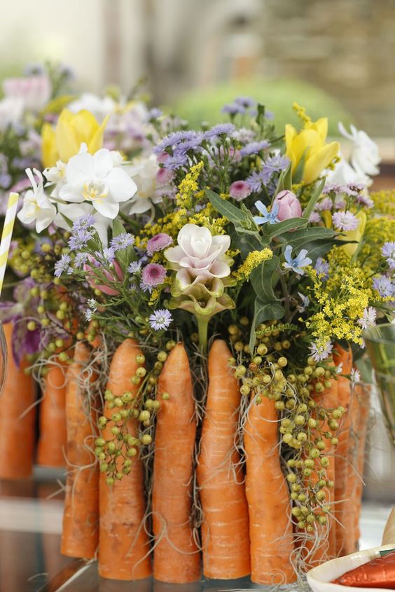 decoration de paques avec des carottes