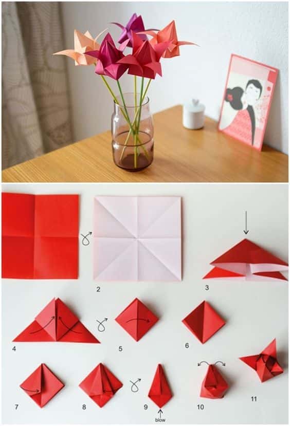 fleurs en origami 1