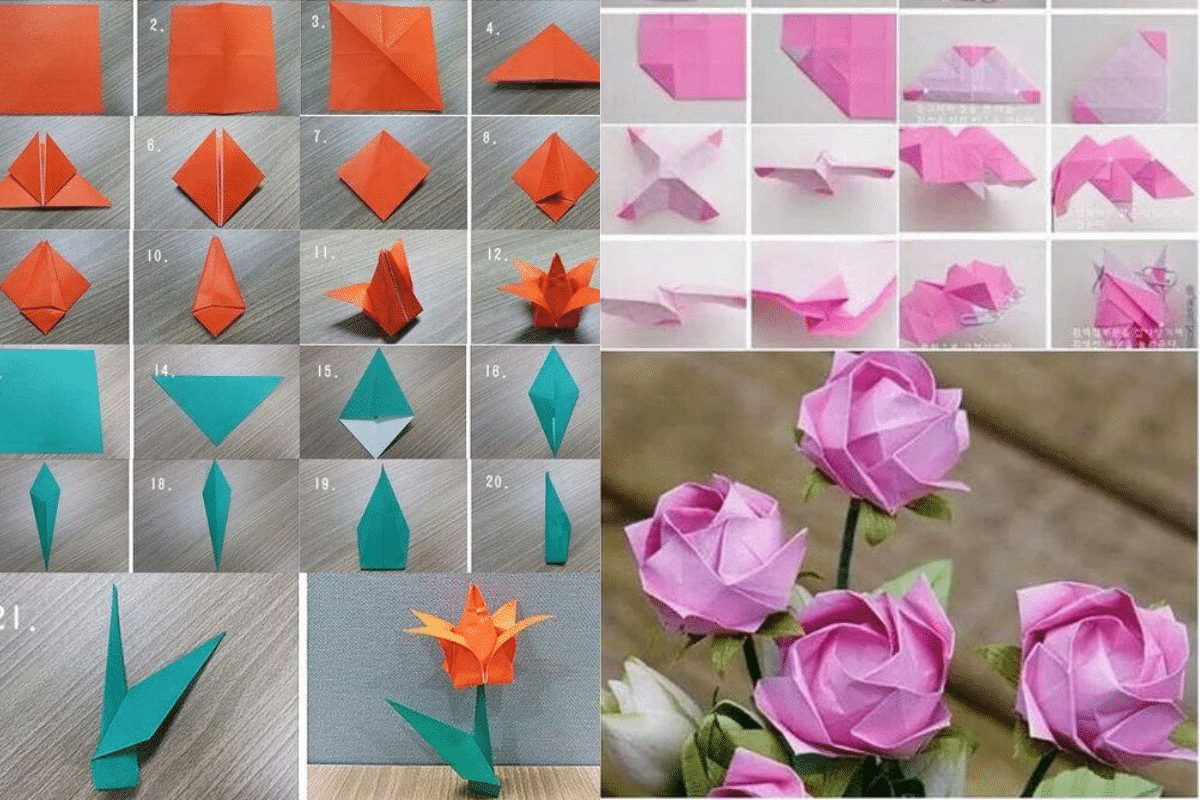 fleurs en origami 2