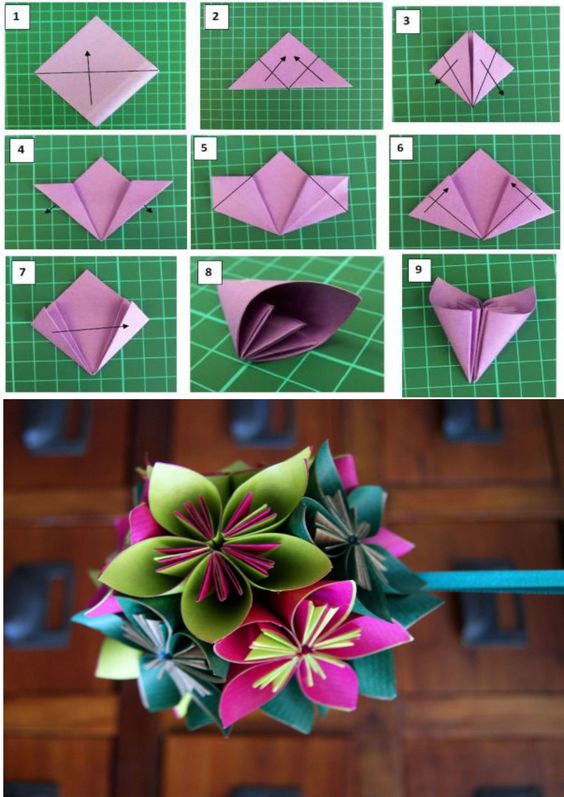 fleurs en origami 3