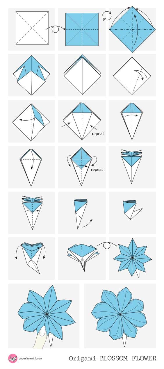 fleurs en origami 8