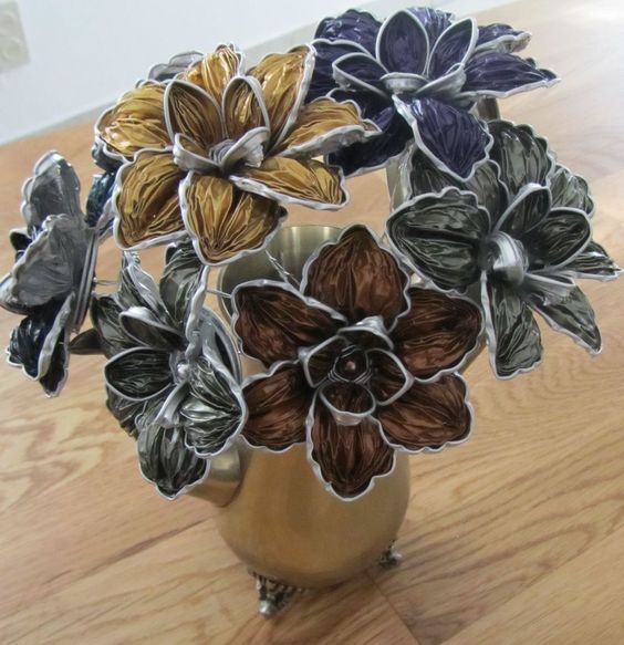 fleurs faites avec des capsules de cafe 5
