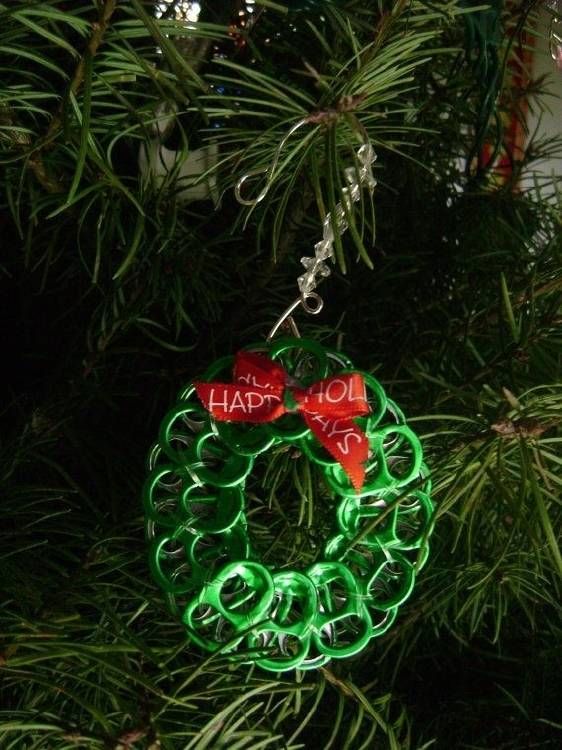 bricolages de noel avec des goupilles de canettes