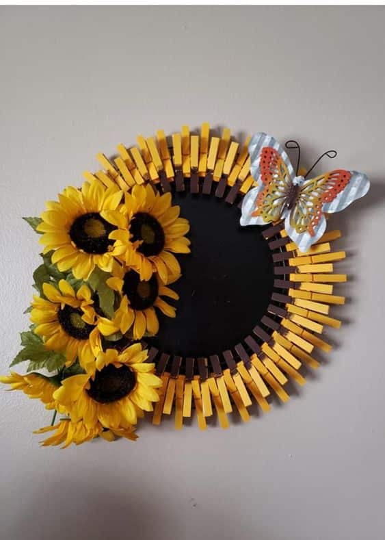 guirlande de tournesols avec pince a linge 3