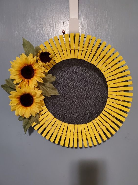 guirlande de tournesols avec pince a linge 4