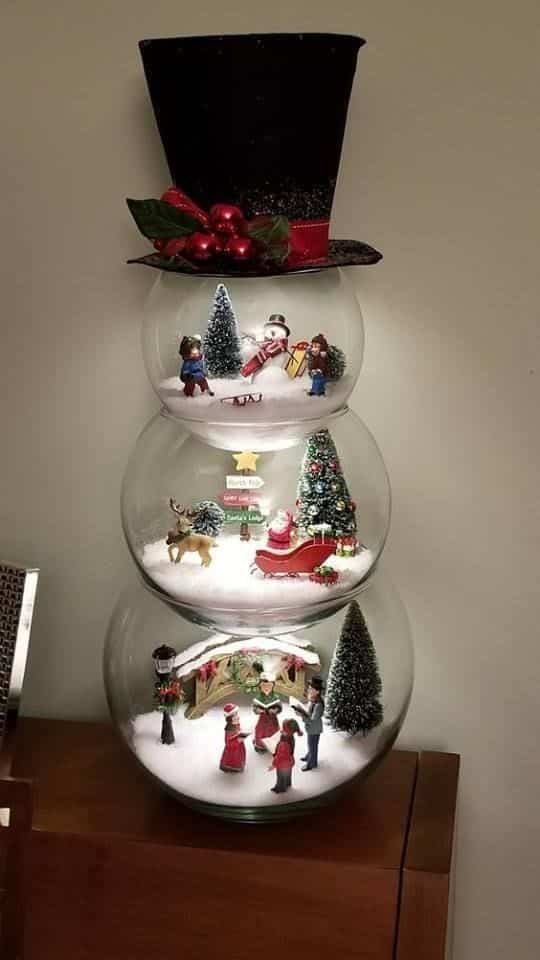 utilisez des aquariums en verre pour decorer noel 4