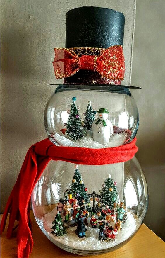 utilisez des aquariums en verre pour decorer noel 7