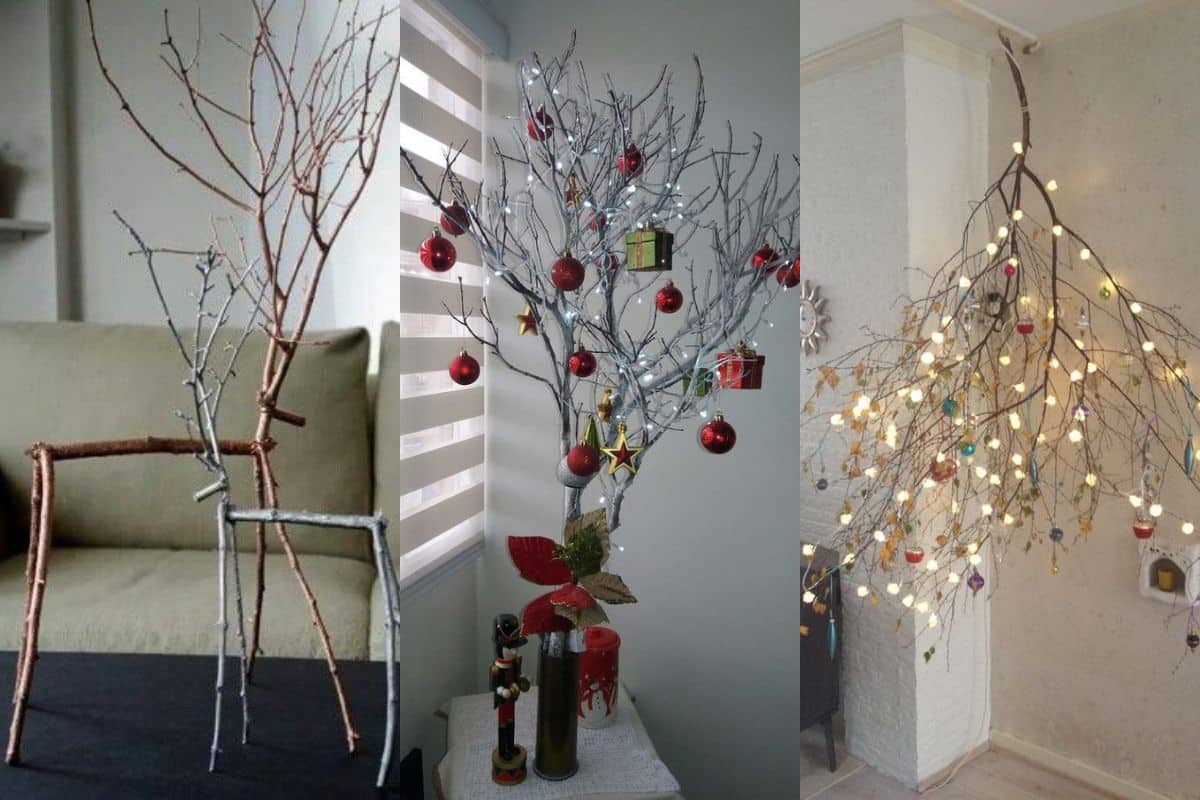 decoration de noel avec branches seches 11