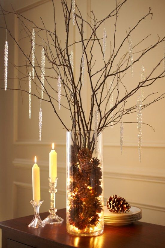 decoration de noel avec branches seches