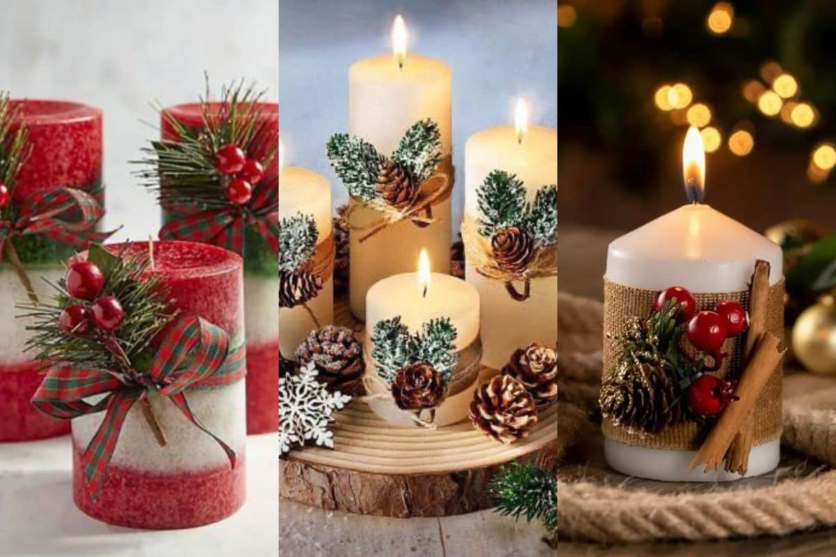 dees pour decorer des bougies pour noel