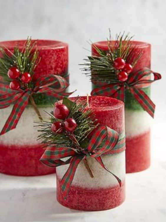 idees pour decorer des bougies pour noel