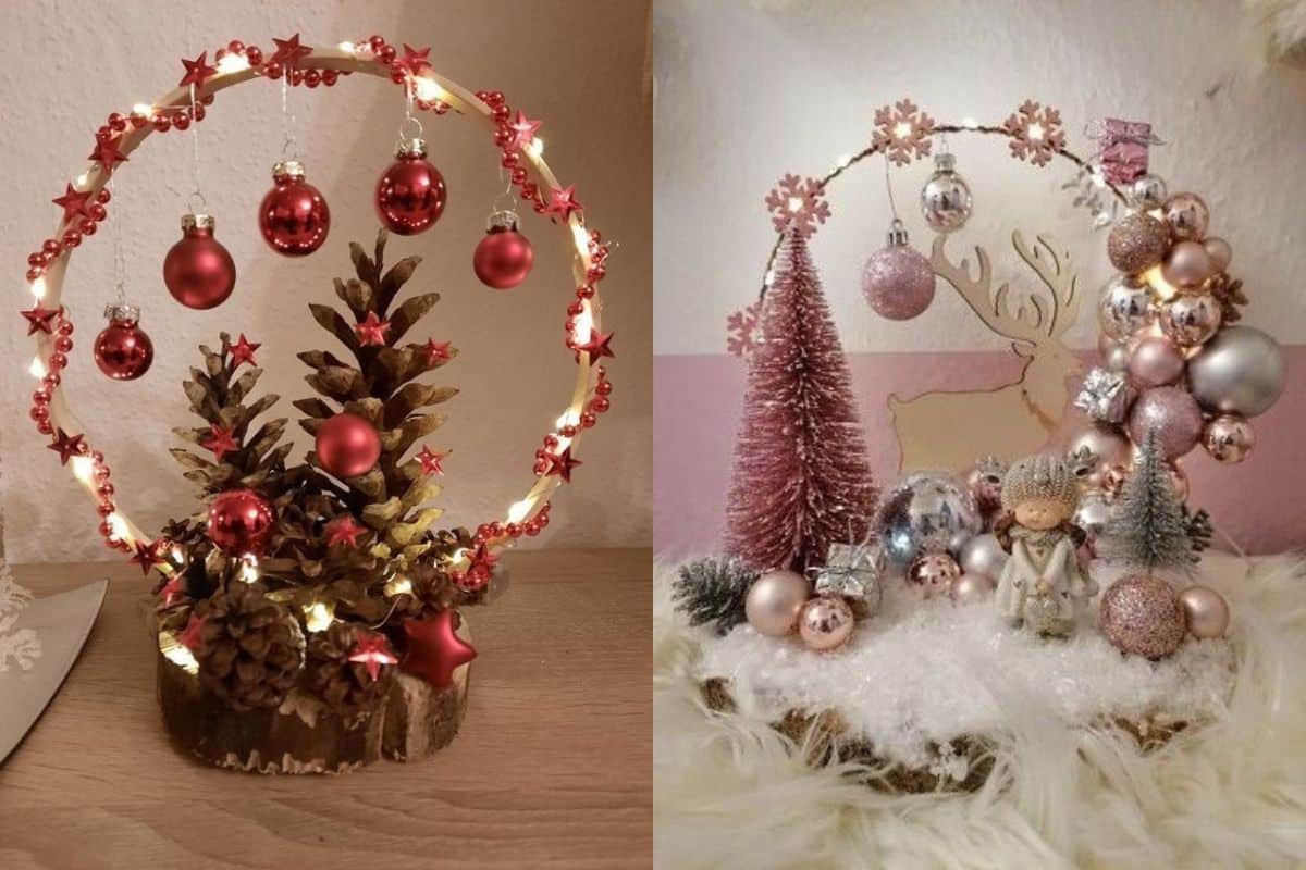 deco de noel en forme de cercle hula hoop 9