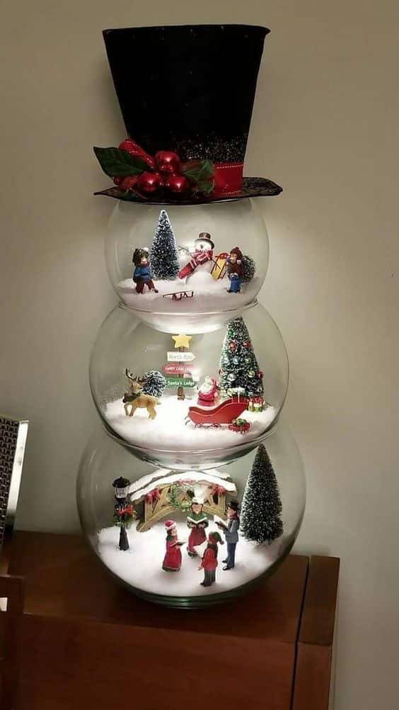 decorations de noel avec aquariums en verre 1