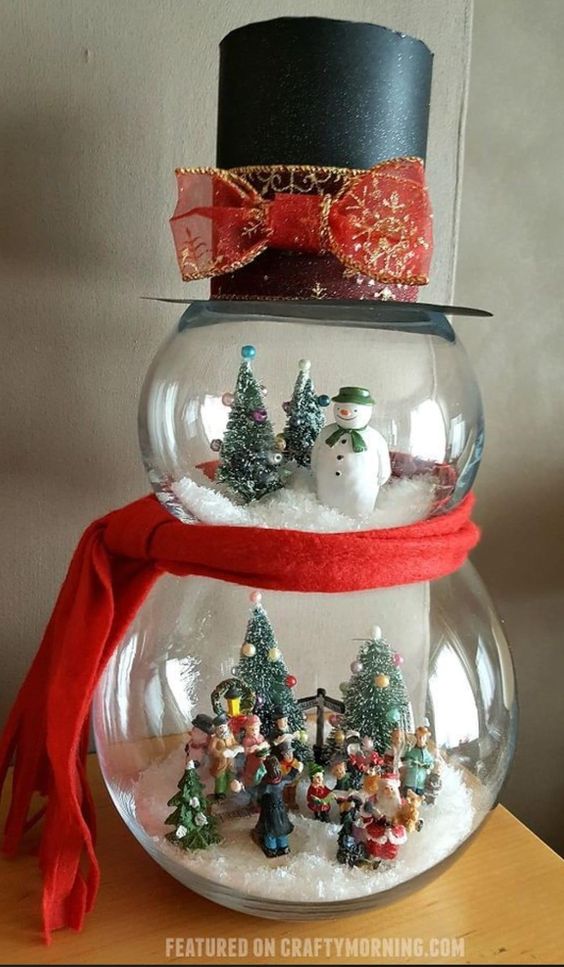 decorations de noel avec aquariums en verre 2