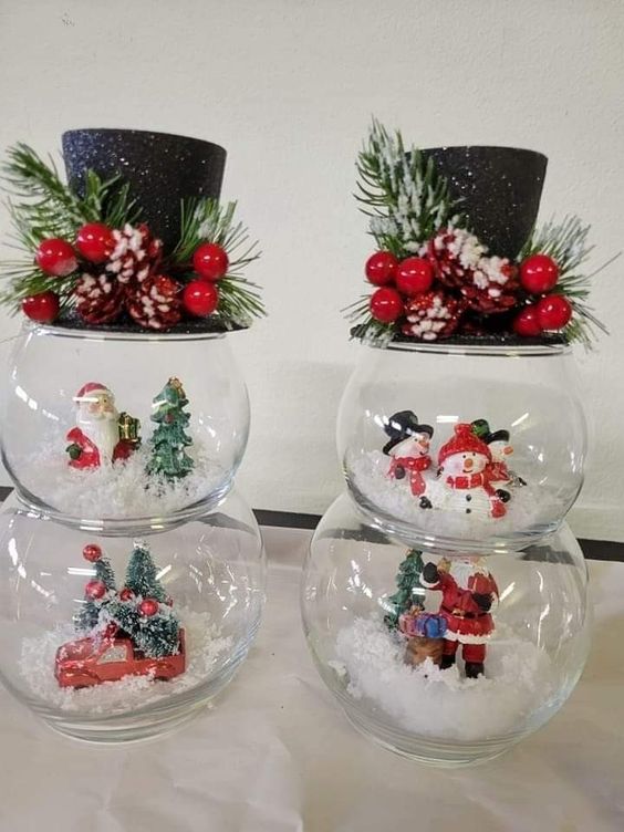 decorations de noel avec aquariums en verre 4