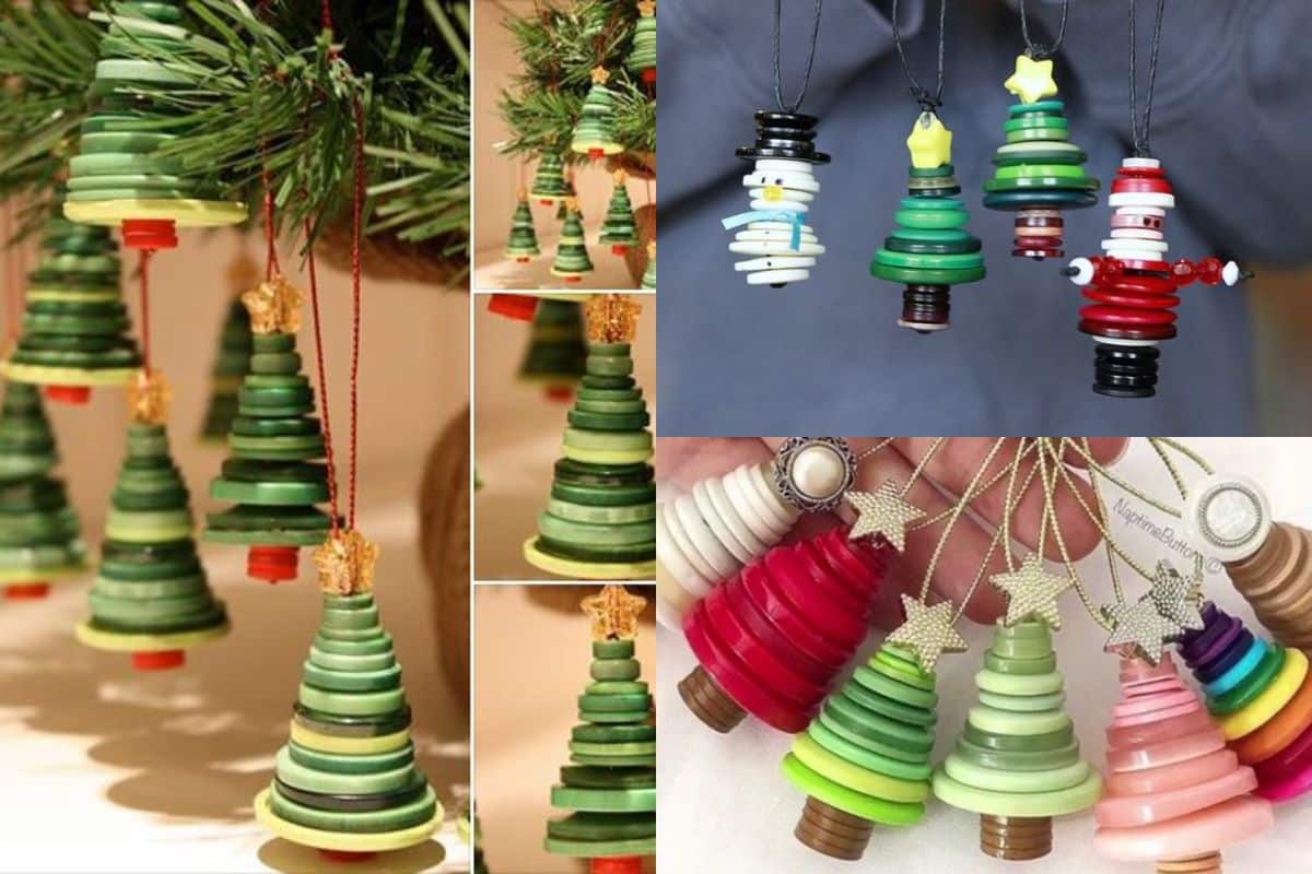 mini sapins de noel realises avec des boutons 10