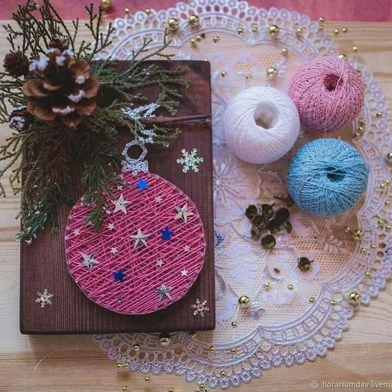 projets faciles noel de string art pour decorer 4