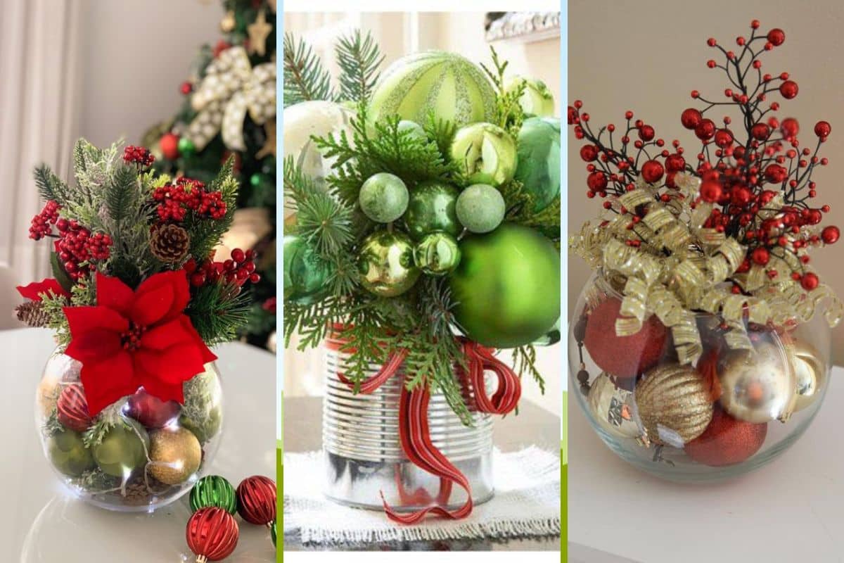 beaux arrangements de noel avec des boules 11