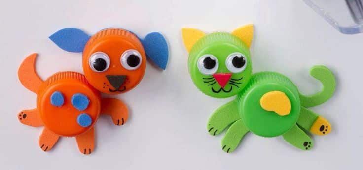 animaux creatifs fabriques avec des bouchons en plastique 1