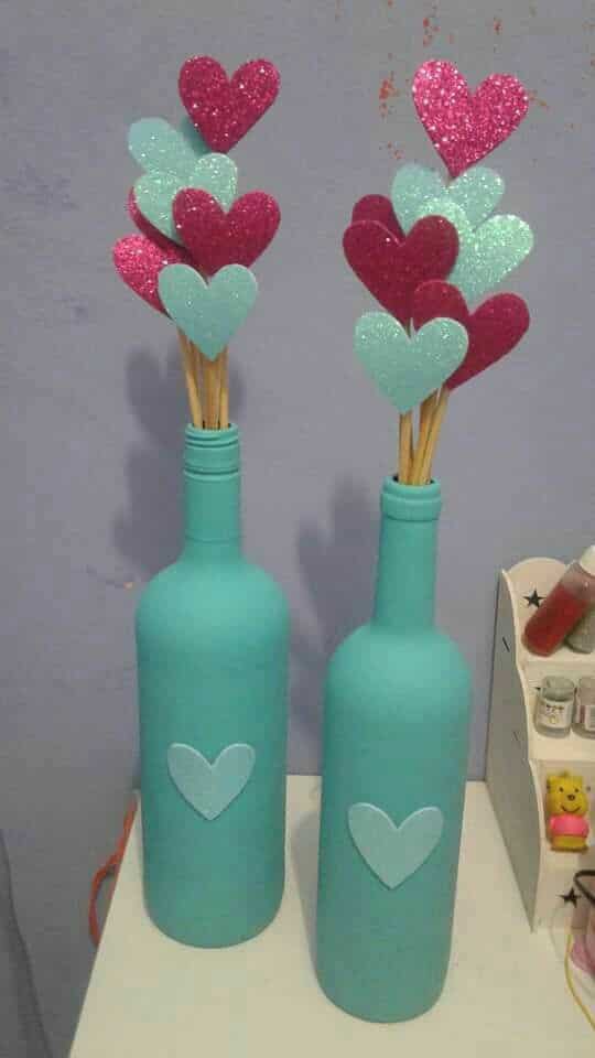 bouteilles en verre decorees pour la saint valentin 7