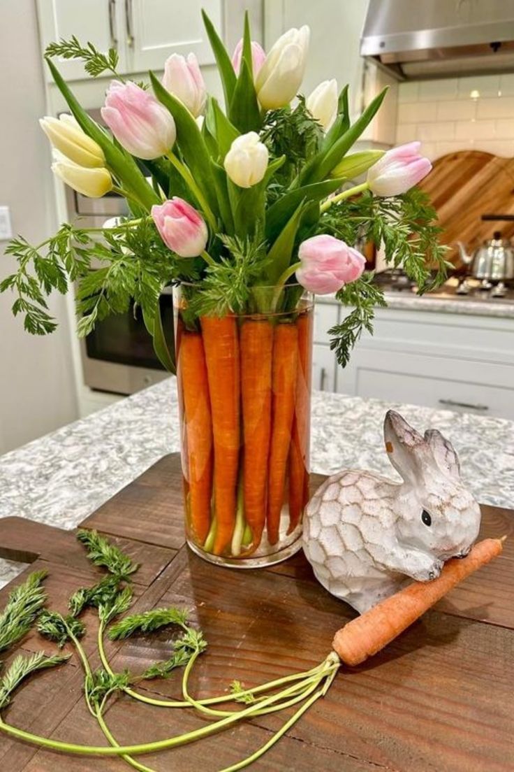 centres de table de paques avec des carottes 8