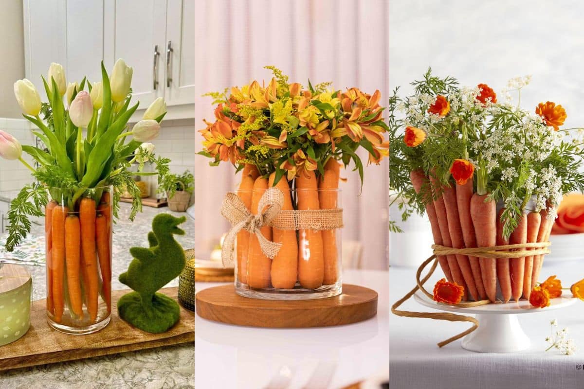 centres de table de paques avec des carottes 9