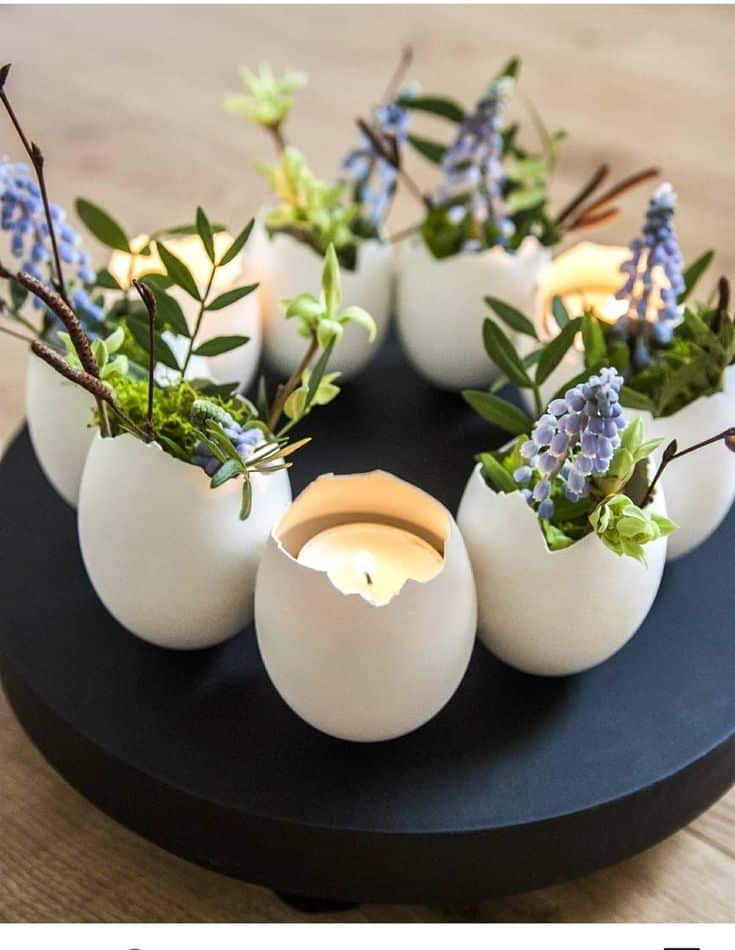 artisanat realise avec des coquilles doeufs pour decorer paques 1