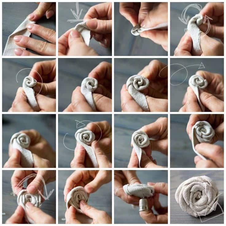idees de fleurs faites avec du tissu 9