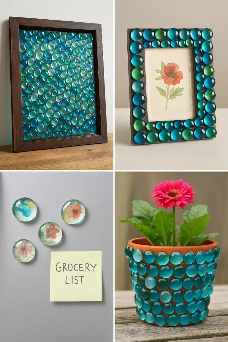 idees de bricolage avec des galets de verre 1