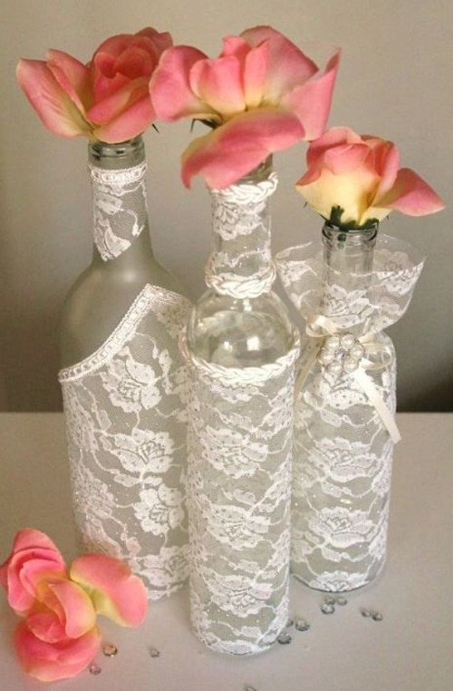 bouteilles decorees de dentelles 2