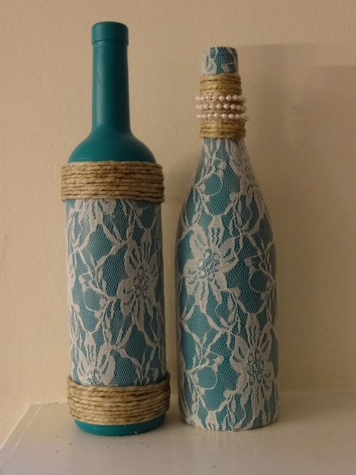 bouteilles decorees de dentelles 4