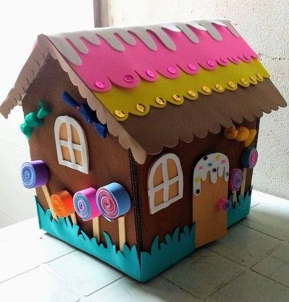 maisons de noel en carton et feutre 3