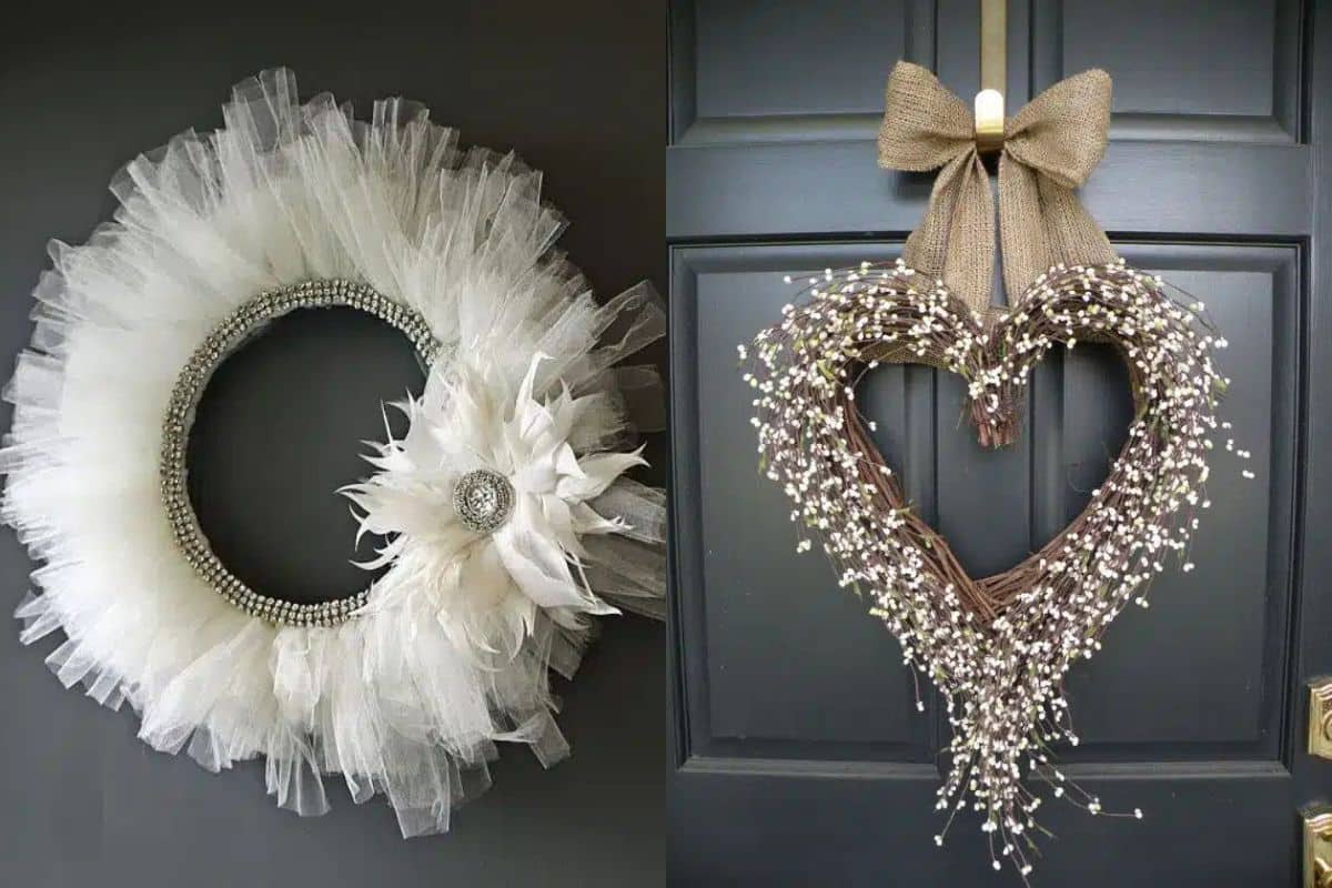 couronne de noel de style shabby chic